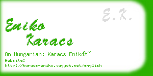 eniko karacs business card